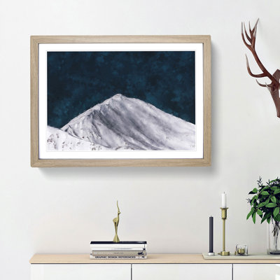 Snow Covered Mountain Ridge - Picture Frame Painting Print