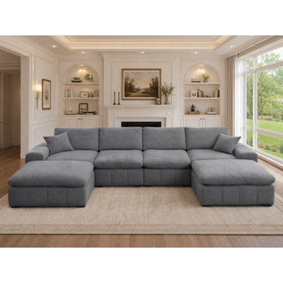 147"W 6-Piece Modular Reversible Sectional
