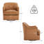 Fauteuil demi-tonneau pivotant en cuir véritable Fazio-1892877307
