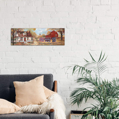Afternoon Quilting 1 Piece Wrapped Canvas Panoramic Painting