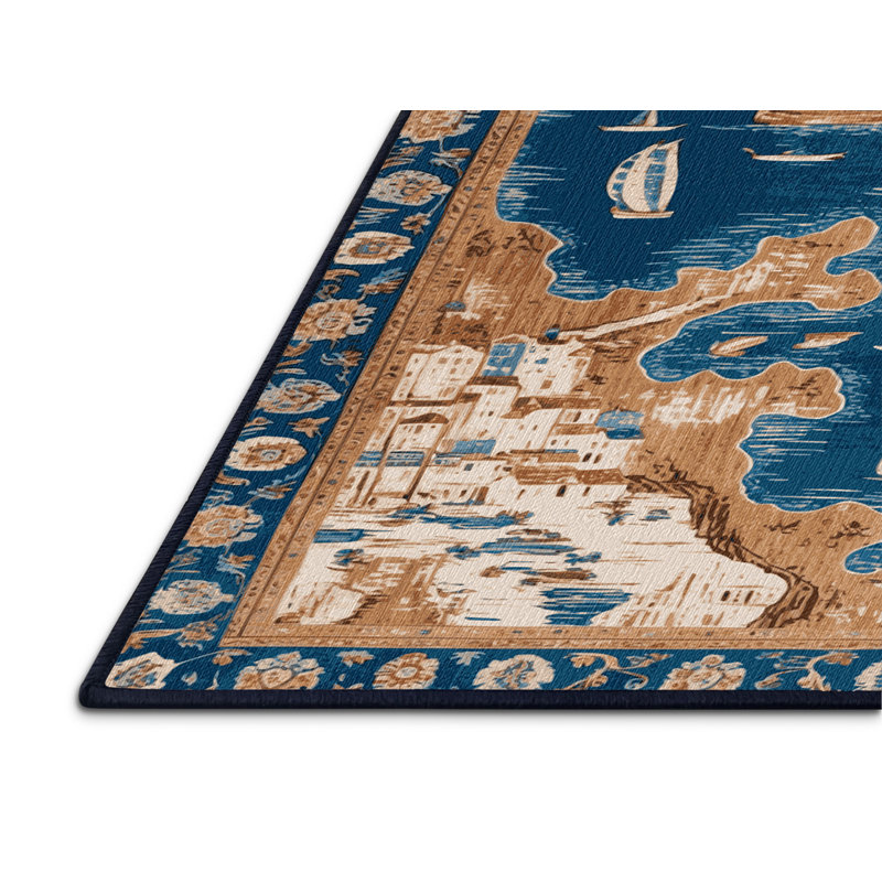  Tapis bord de mer lavable, Rectangulaire 3 pi x 5 pi
