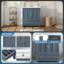 Meuble-lavabo en bois de 30 po de largeur avec lavabo en céramique, armoire de rangement de salle de bain avec tablette réglable, supports de porte et tiroir avec séparateur (bleu)-1696373118