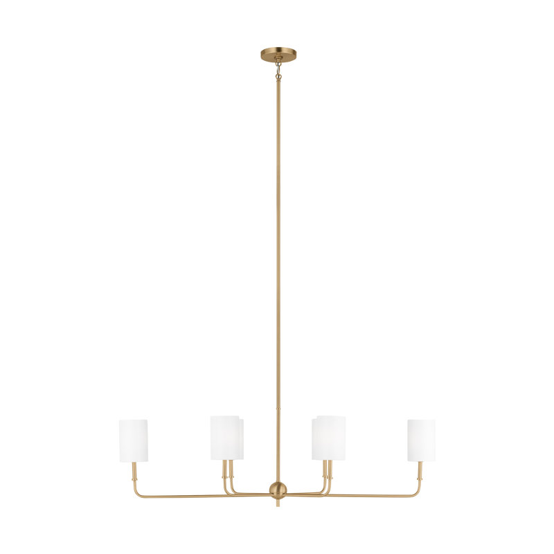 Lustre linéaire à six lumières Rowley, Laiton satiné