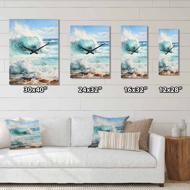 Anabelia - Horloge murale nautique et de plage, H 32 po x l 24 po x P 1 po