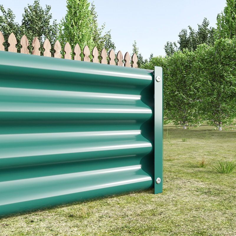 Jardinières rectangulaires surélevées en métal pour plantes, légumes et fleurs, 2, Green, 72