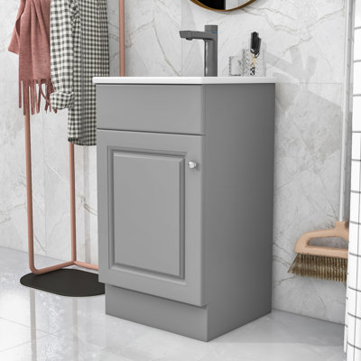 Freestanding Bathroom Vanity with Sink and Adjustable Storage Shelf