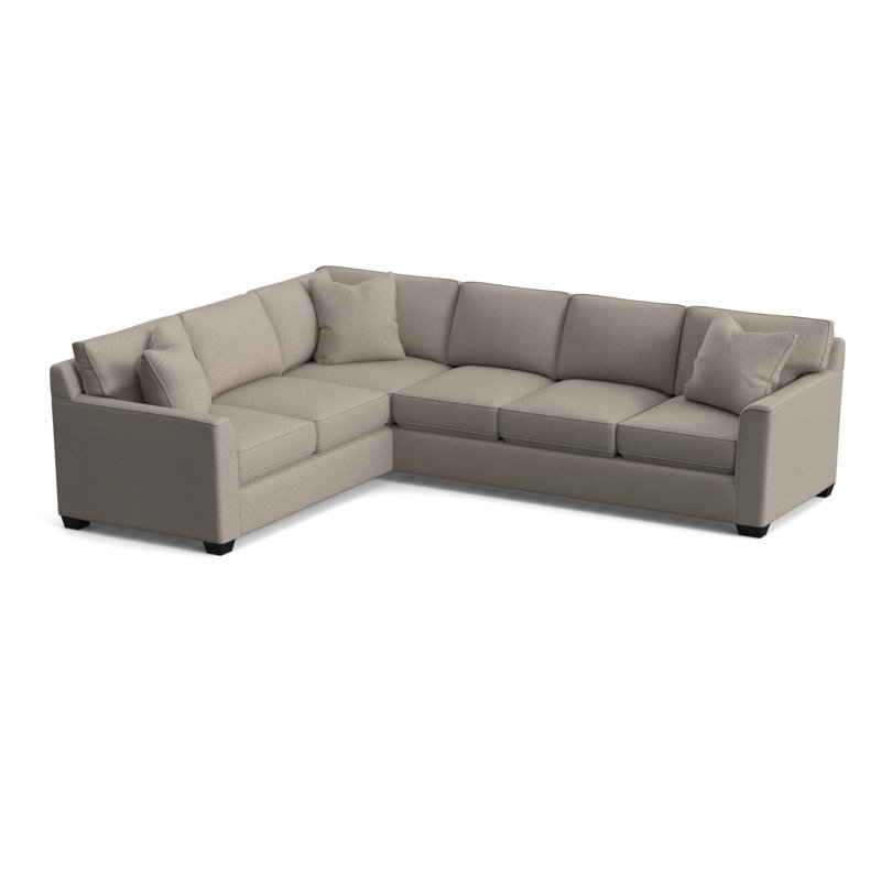 Frye L-Sectional, Left Hand Facing, Black, Beige Performance Fabric; 0851-73