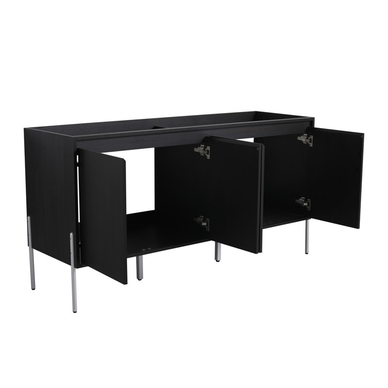 Meuble-lavabo autoportant 60 po avec portes à fermeture douce 60 po (ensemble KD) - sans le lavabo