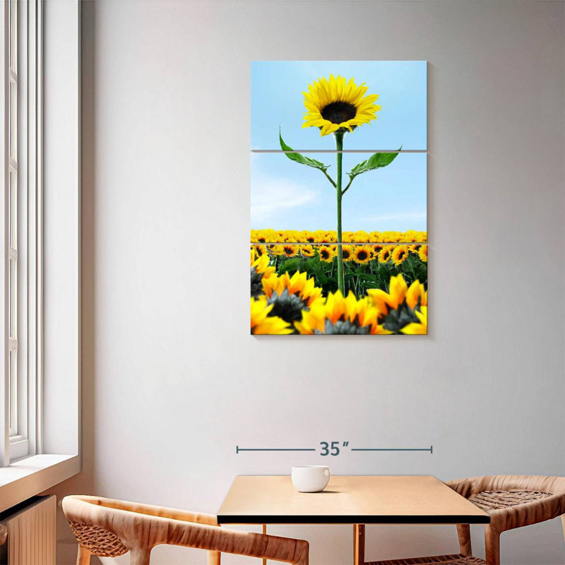 Tournesol Harnek au-dessus des tournesols, H 57 po x l 36 po