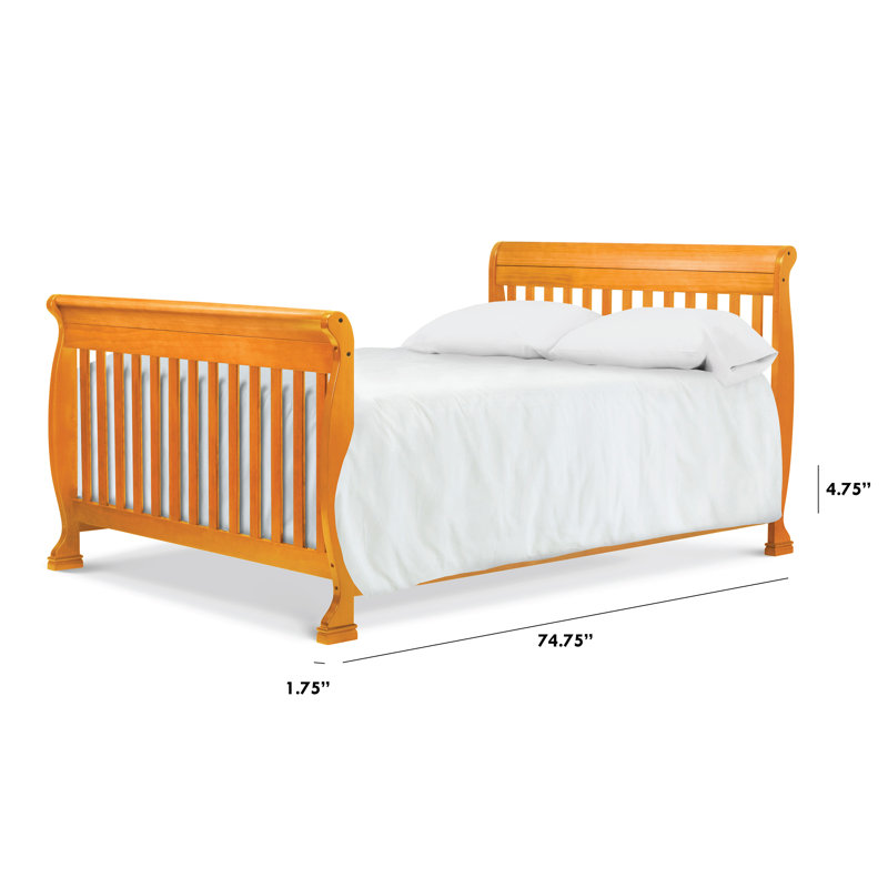 Twin/Full Size Conversion Kit Bed Rails, Honey Oak