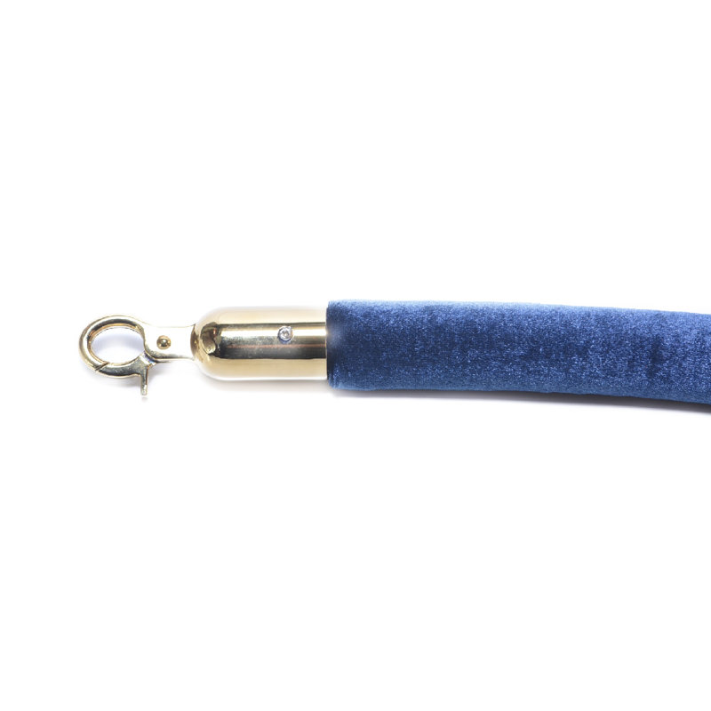Poteau de contrôle pour foules de luxe (2 plateaux coniques / base plate + corde de 6 pi), Or / bleu