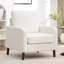 Élégante chaise d'appoint rembourrée en tissu avec pieds robustes en bois massif-1344559611