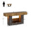 Console 63 po en bois de style campagnard avec tiroirs et compartiment de rangement caché, longue table d'entrée avec lumières à DEL pour salon, couloir, vestibule