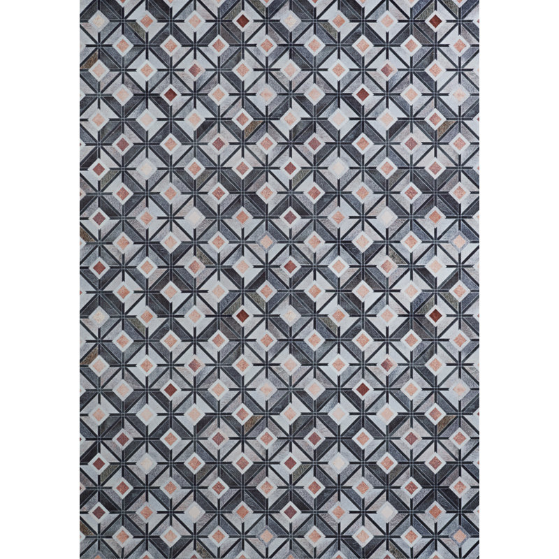 Tapis brun / gris à motif géométrique Cadmoin, Rectangle 3 pi 9 po x 5 pi 5 po
