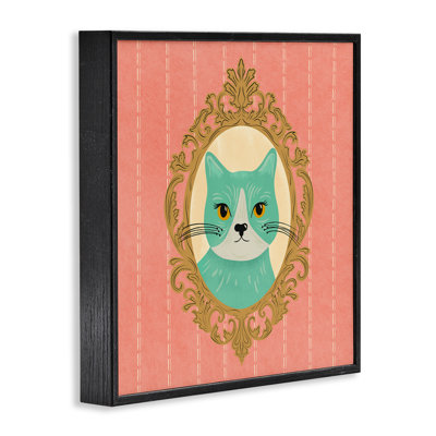 «Green Cat Portrait», estampe numérique de Carrie Cantwell