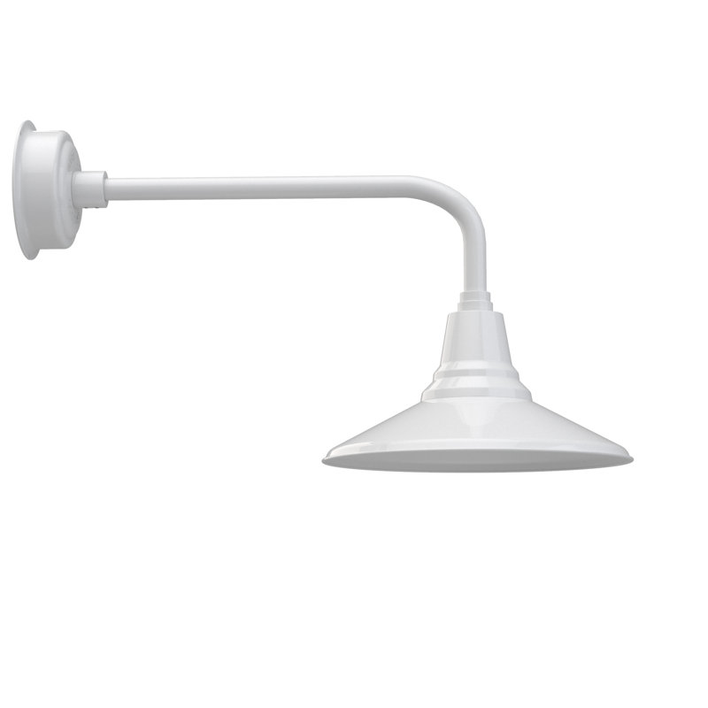 Luminaire de grange d’extérieur Albali, Blanc, H 15,12 po x l 14 po x P 33,25 po