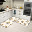 Tapis de cuisine jaune moutarde à imprimé floral rétro 2 pièces, solarium