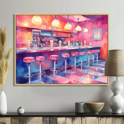 Retro Diner Artwork, 1950S Wall Decor, Deione
