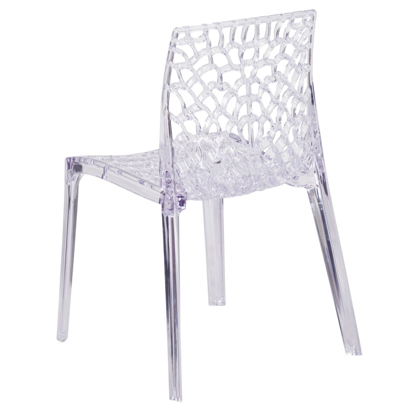 Amelia Transparent Artistic Pattern Stacking Side Chair Set