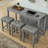 59" W Bar Table Set With Power Outlet, 3 Cushioned Stools-1285243957