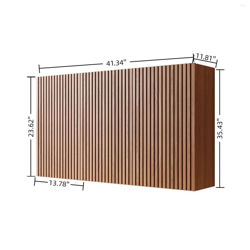 41" Bathroom Wall Mounted Cabinet, Composed Of 3 Cabinets With Doors, Can Be Used In Combination Or Individually, Suitable For Bathroom, Living Room, And Laundry, Brown Oak Woodgrain Color
