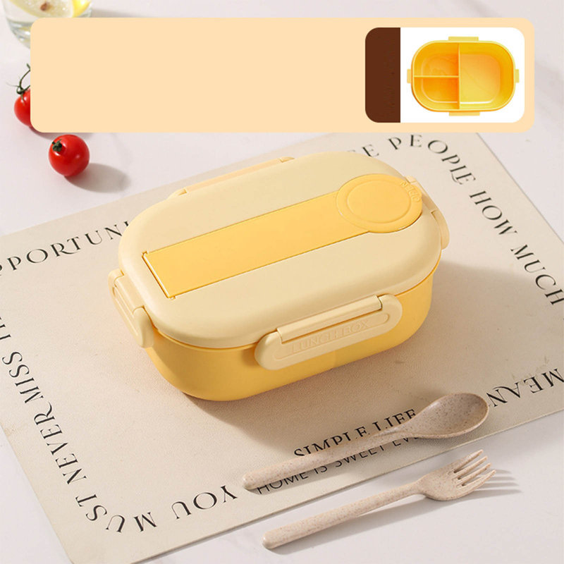 Boîte à lunch avec trois pièces, Jaune