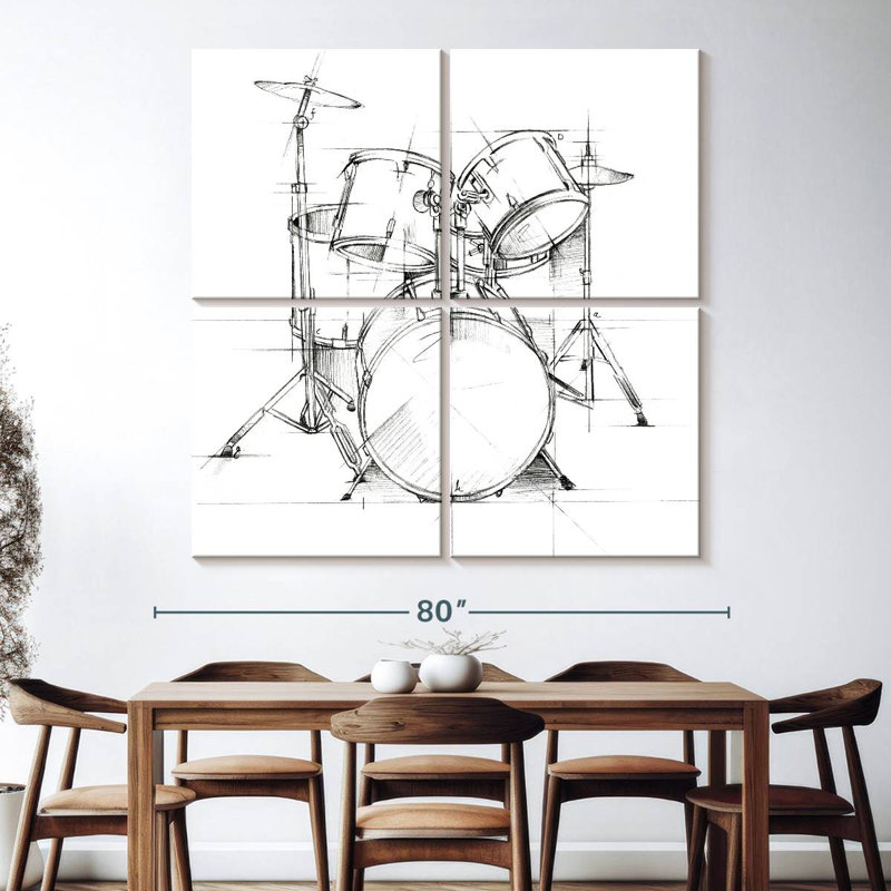 Abarca Drum Sketch, 74" H x 74" W