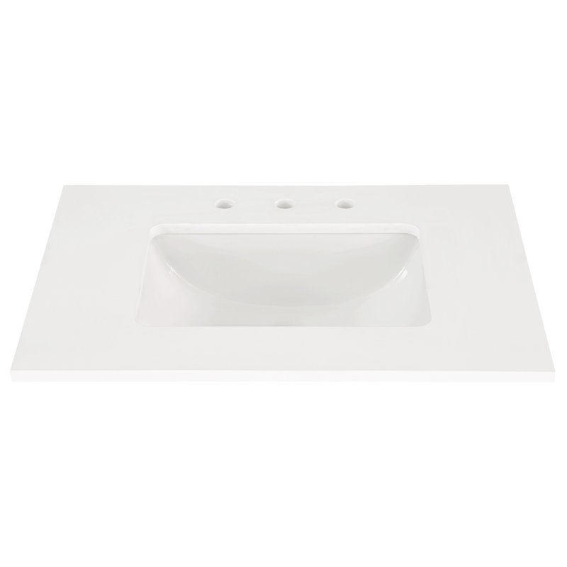 Markham 30'' W Single Vanity, White Quartz, Walnut, Satin Brass