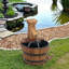 Fontaine d'extérieur en cascade, tonneau de jardin en bois, carbonisé