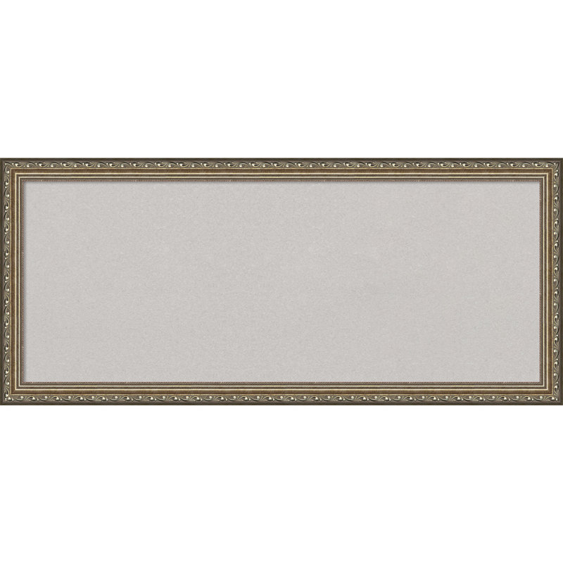 Panneau de liège gris, cadre en bois argenté parisien - babillard, tableau d'organisation, tableau d'affichage, 14 po x 32 po