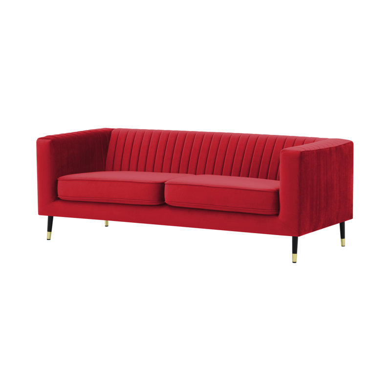 Septimus Velvet Sofa, Red