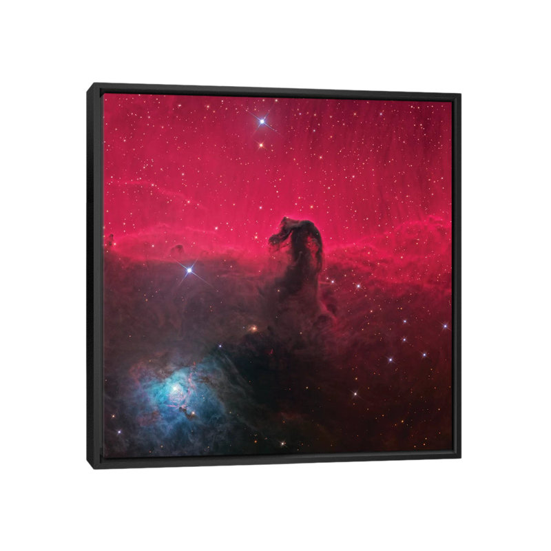 « the magnifique cheval head nebula », impression sur toile, H 18 po x l 18 po x P 1,5 po, Toile encadrée noire, Pas de tapis