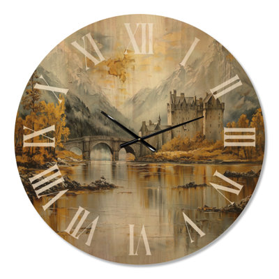 Horloge murale surdimensionnée en bois - Château d'Eilean Donan en Écosse I