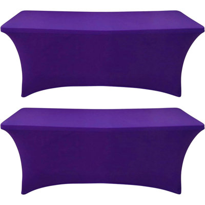 Ensemble de 2 nappes rectangulaires en tissu extensible nappe extensible 6 pi sans plis pour les salons de fête