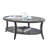 Contemporary Oval Shelf Coffee Table, Gray