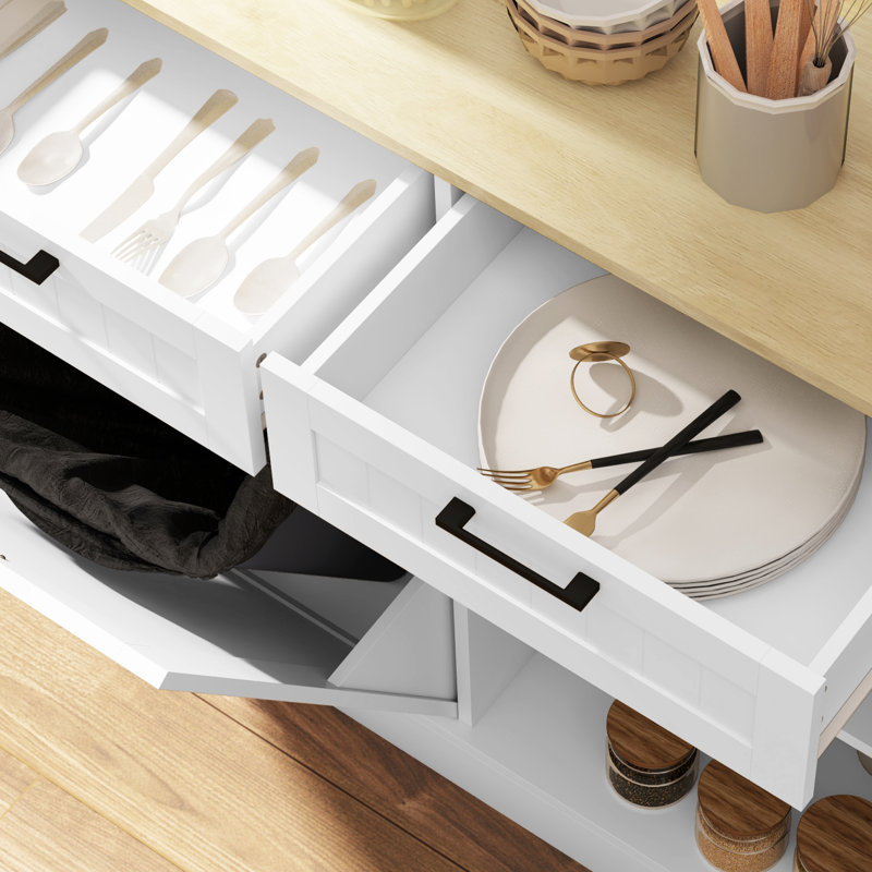 Burslem 39.4 " W Kitchen Island, White