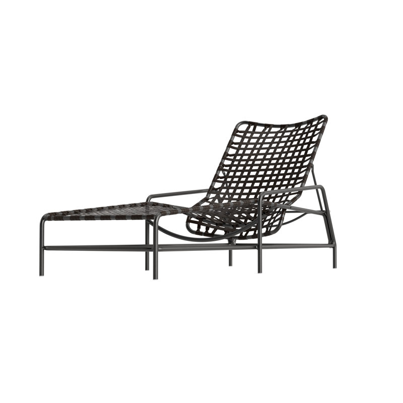 Kantan Outdoor Chaise Lounge, Coffee/Textured Pewter