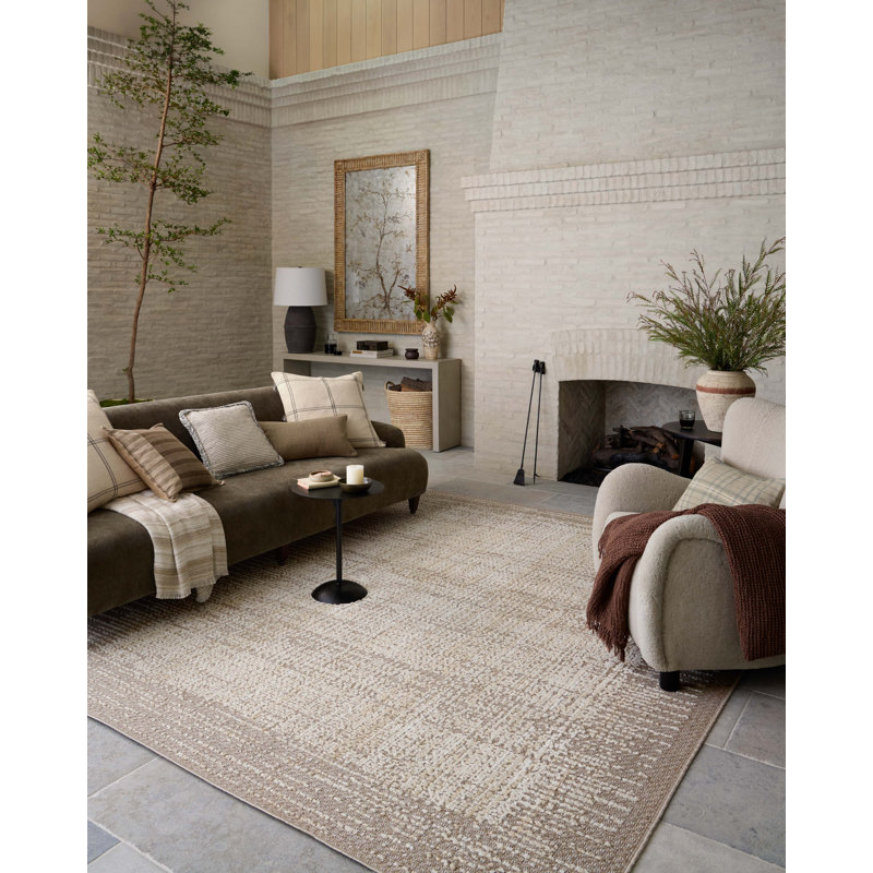 Amber Lewis x Loloi Bexley Natural / Taupe Area Rug, Square 1'6"