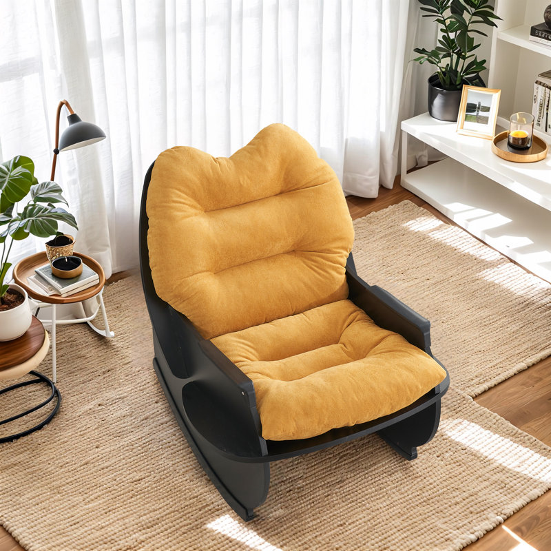 Chaise berçante capitonnée l 30 po, Jaune