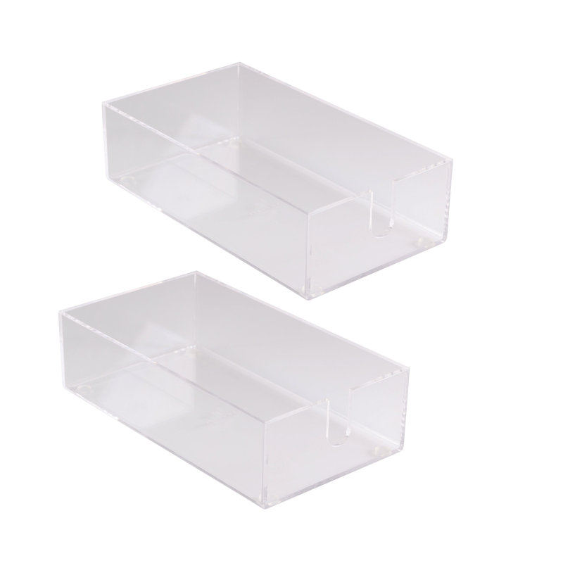 Porte-serviettes de table d'invités en acrylique transparent Rebrilliant, H 2,44 po x l 5 po x P 8,74 po