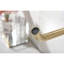 Robinet de lavabo de salle de bain mural en or brossé - Bonde escamotable, levier simple pour un débit d'eau optimal, aérateur réducteur de bruit, nickel en laiton avec poignée, réglage de la température simple, éclaboussures