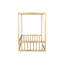 Lit simple à baldaquin avec clôture, couleur naturelle, garde-corps pour une détente en bois d'hévéa et conception orientée confort