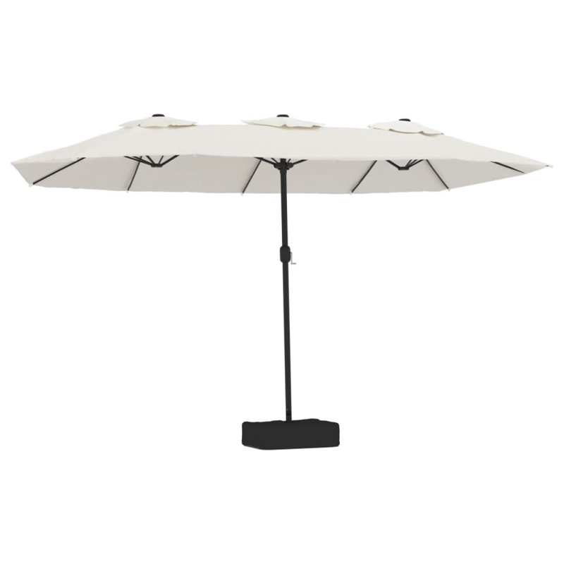  Parasol de jardin grand parasol en polyester blanc sable
