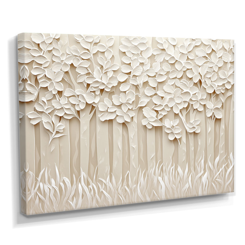 Forêt beige, paysage de forêt I, Toile tendue, Ne s’applique pas, H 24 po x l 32 po
