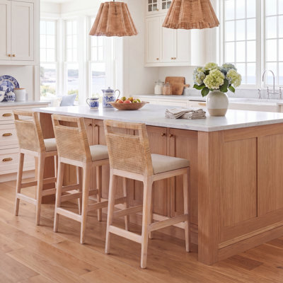 Velga Solid Wood Upholstered Counter Stool