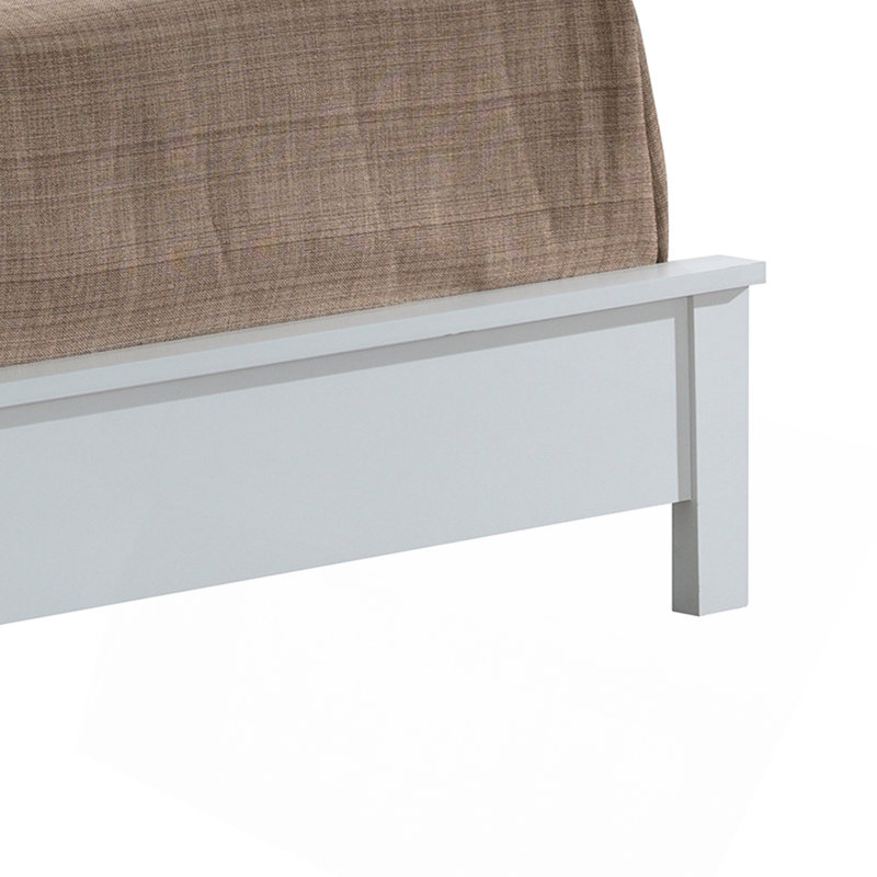 Lit double style transitionnel en blanc éclatant, Lit double