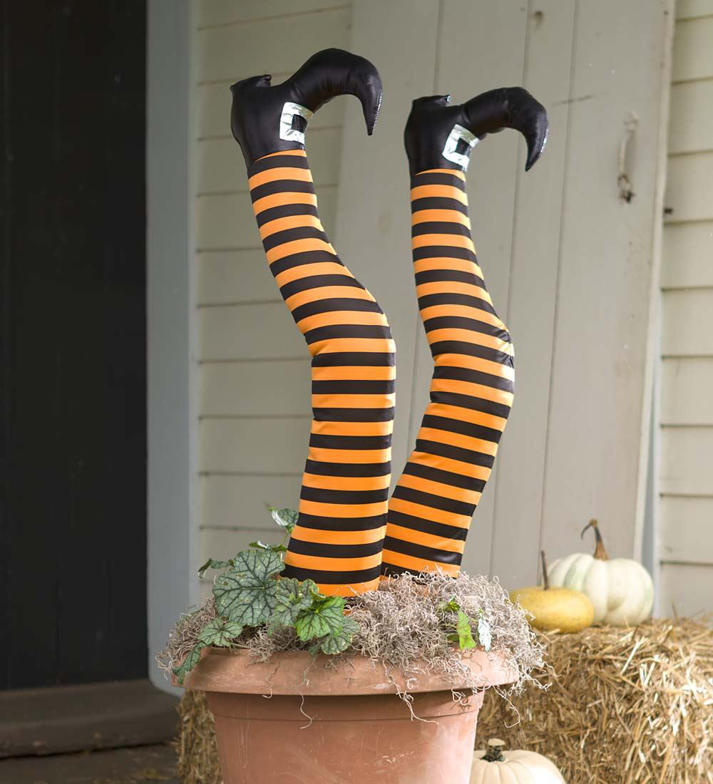 The Holiday Aisle® 2 Peice Halloween Witch Leg Figurine Set & Reviews | Wayfair