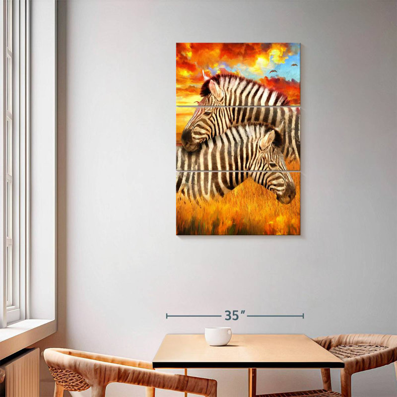 Brampt Snuggling Zebras, 57" H x 36" W