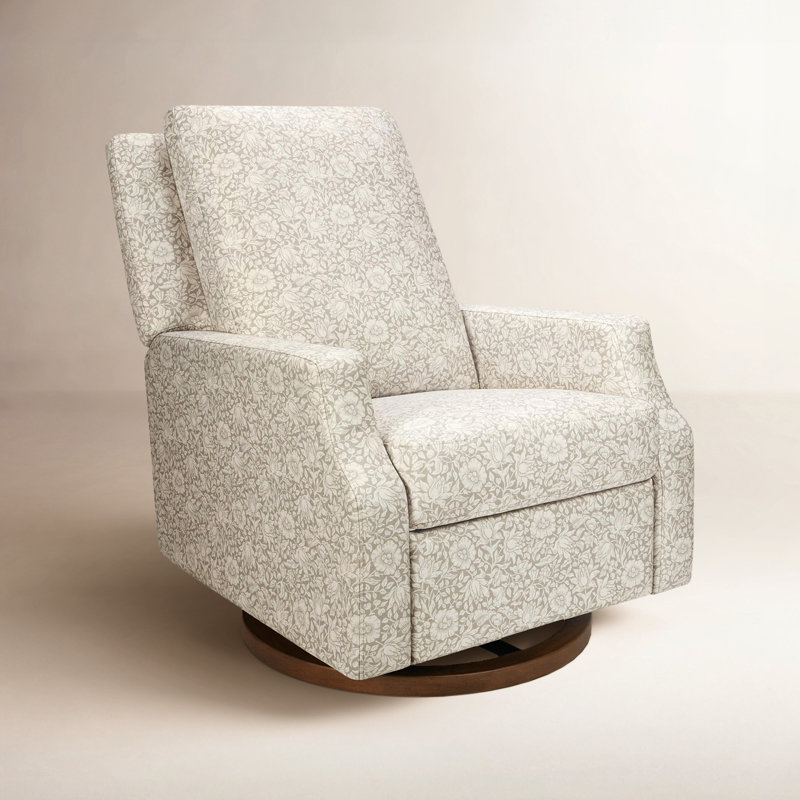 Fauteuil inclinable et oscillant pivotant Morris & Co., Mallow en frêne avec piédestal en bois foncé