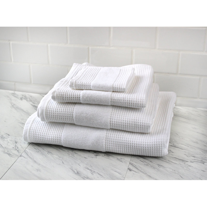 Palco 100% Cotton Plush Waffle Bath Sheet, White
